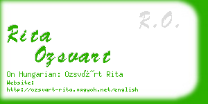 rita ozsvart business card